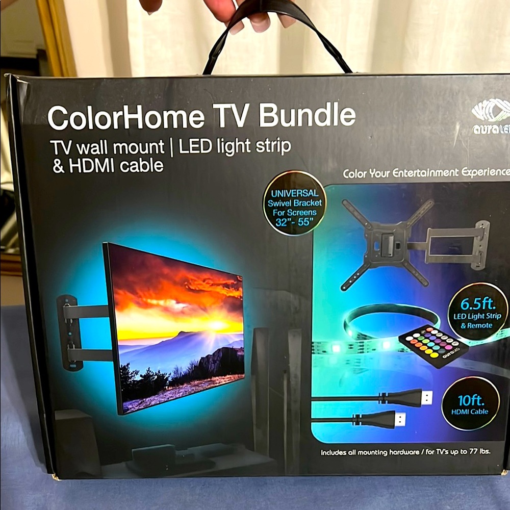 NIB ColorHome TV Bundle with LED Light Strip and HDMI Cable for Screens 32”-55”